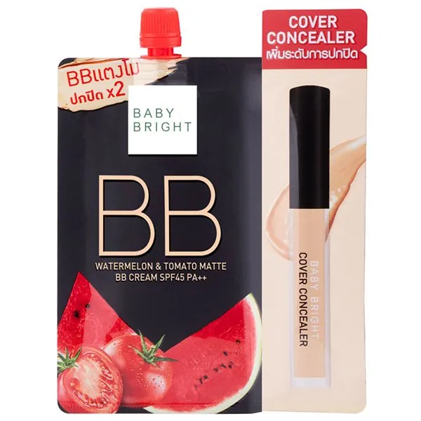 Watermelon & Tomato Matte BB Cream SPF45 PA++ (Free Cover Concealer)