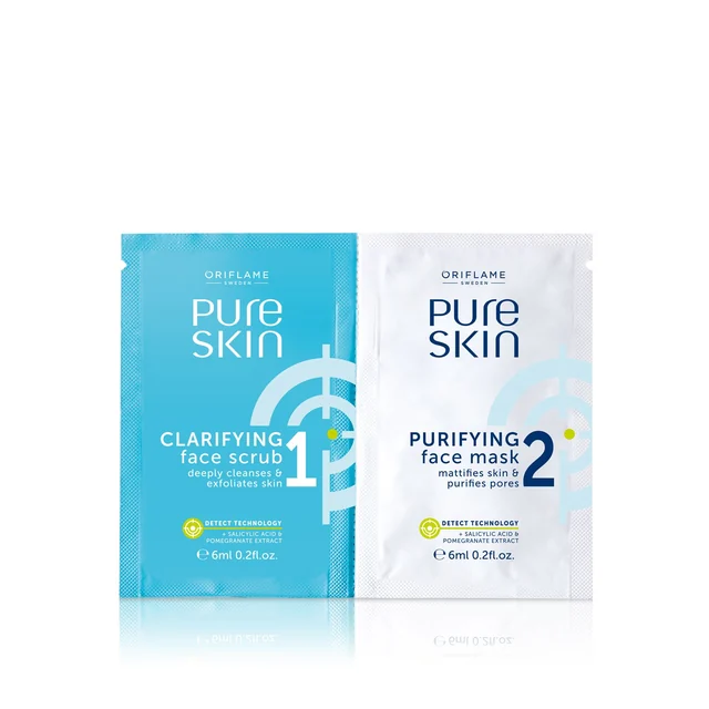 Pure Skin 1 Clarifying Scrub 2 Purifying Mask
