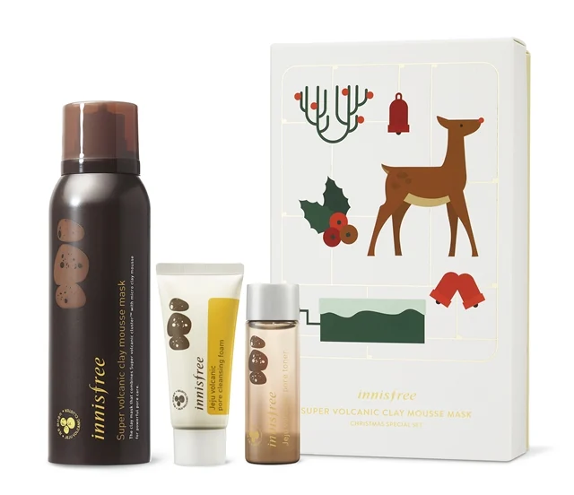 Green Christmas 2016 Collection Super Volcanic Clay Mousse Mask Christmas Special Set