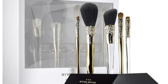 Alexis Bittar Liquid Gold Beauty Brush + Travel Wrap