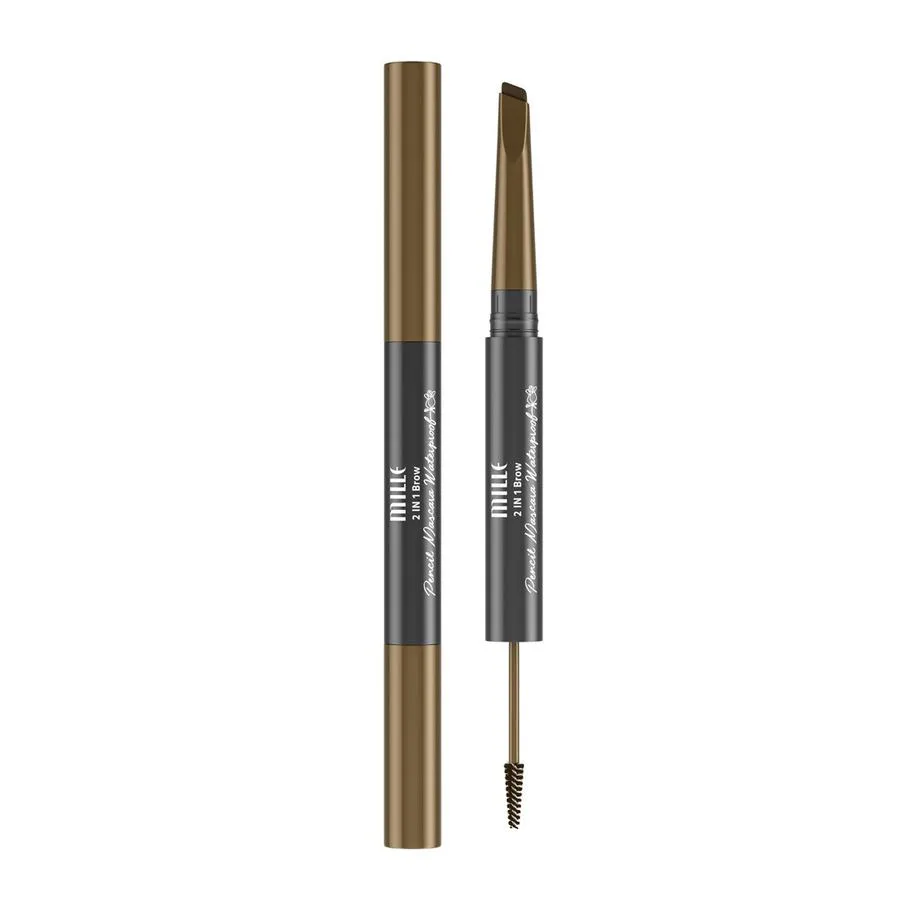 MILLE ดินสอเขียนคิ้วพร้อมมาสคาร่าคิ้ว 2 IN 1 BROW PENCIL MASCARA WATERPROOF