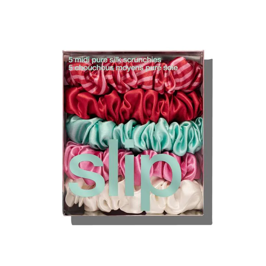 Slip 5 Midi Pure Silk Scrunchies Set