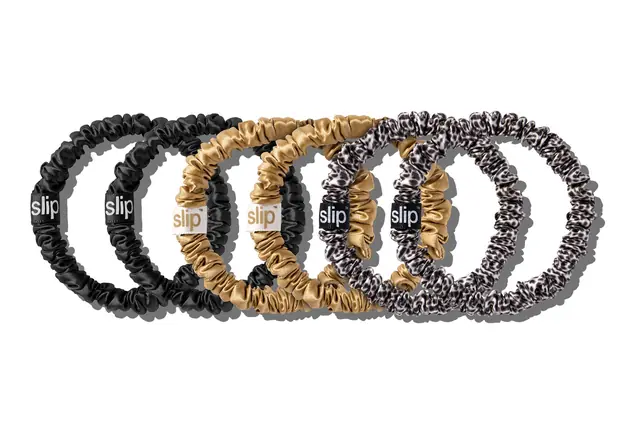 Mixed Leopard Skinny Scrunchies