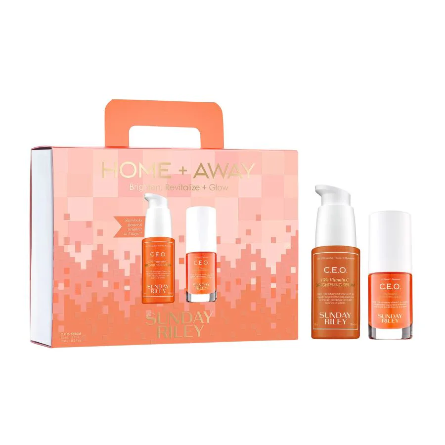 SUNDAY RILEY Home + Away Brighten. Revitalize + Glow Duo