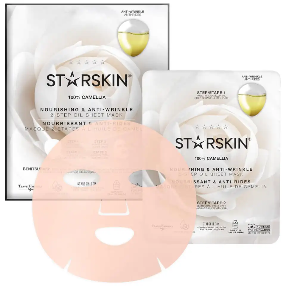 100% Camellia - Nourishing & Anti-Wrinkle 2-Step Oil Sheet Mask