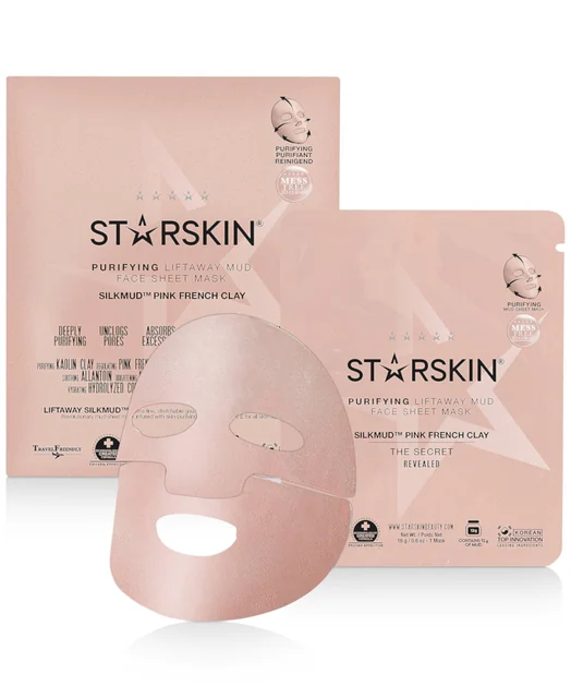 Silkmud™ Pink French Clay Purifying Liftaway Mud Face Sheet Mask