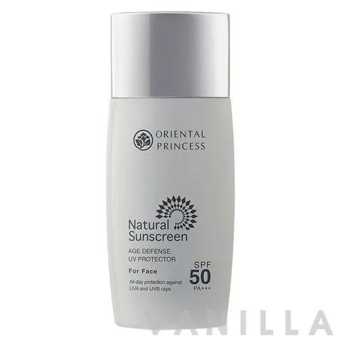 Natural Sunscreen Age Defense UV Protector For Face SPF 50 PA