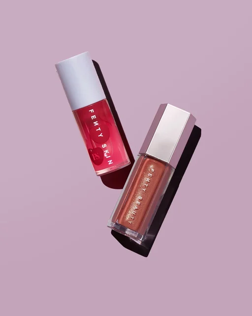 Lil Gloss Bombs Mini Lip Duo + Keychain Holder Fenty Glow And Pink Dragonfly