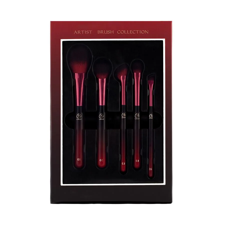 CHAT Artist Brush Collection set 5 ( ฉัตรอาร์ติสท์คอลเลคชั่น เซ็ตแปรงแต่งหน้าน้องฉัตร 5 ชิ้น )