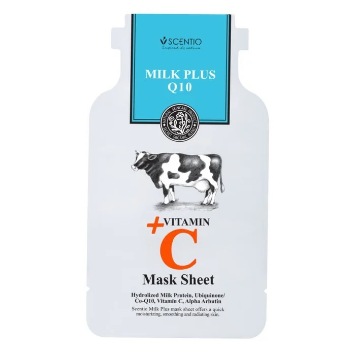 Scentio Milk Plus Q10 + Vitamin C Mask Sheet