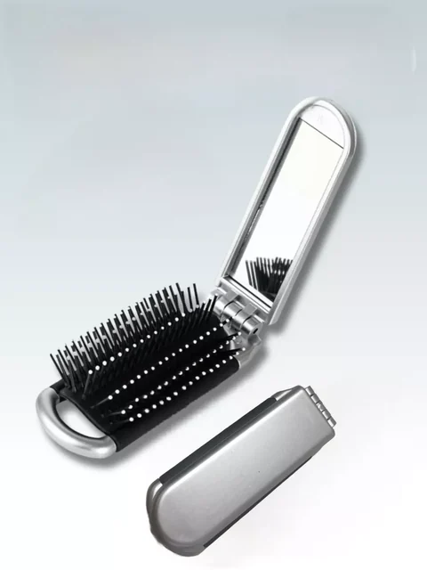 Folding Hairbrush/Mirror