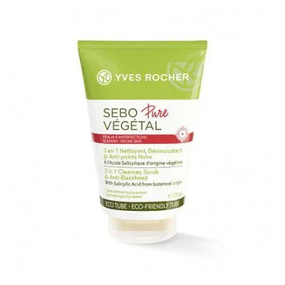 Sebo pure vegetal 3-in-1 Cleanser, Scrub & Anti-Blackhead