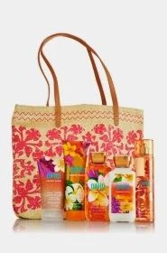 Oahu Coconut Sunset Hawaiian Style Straw Tote Gift Set