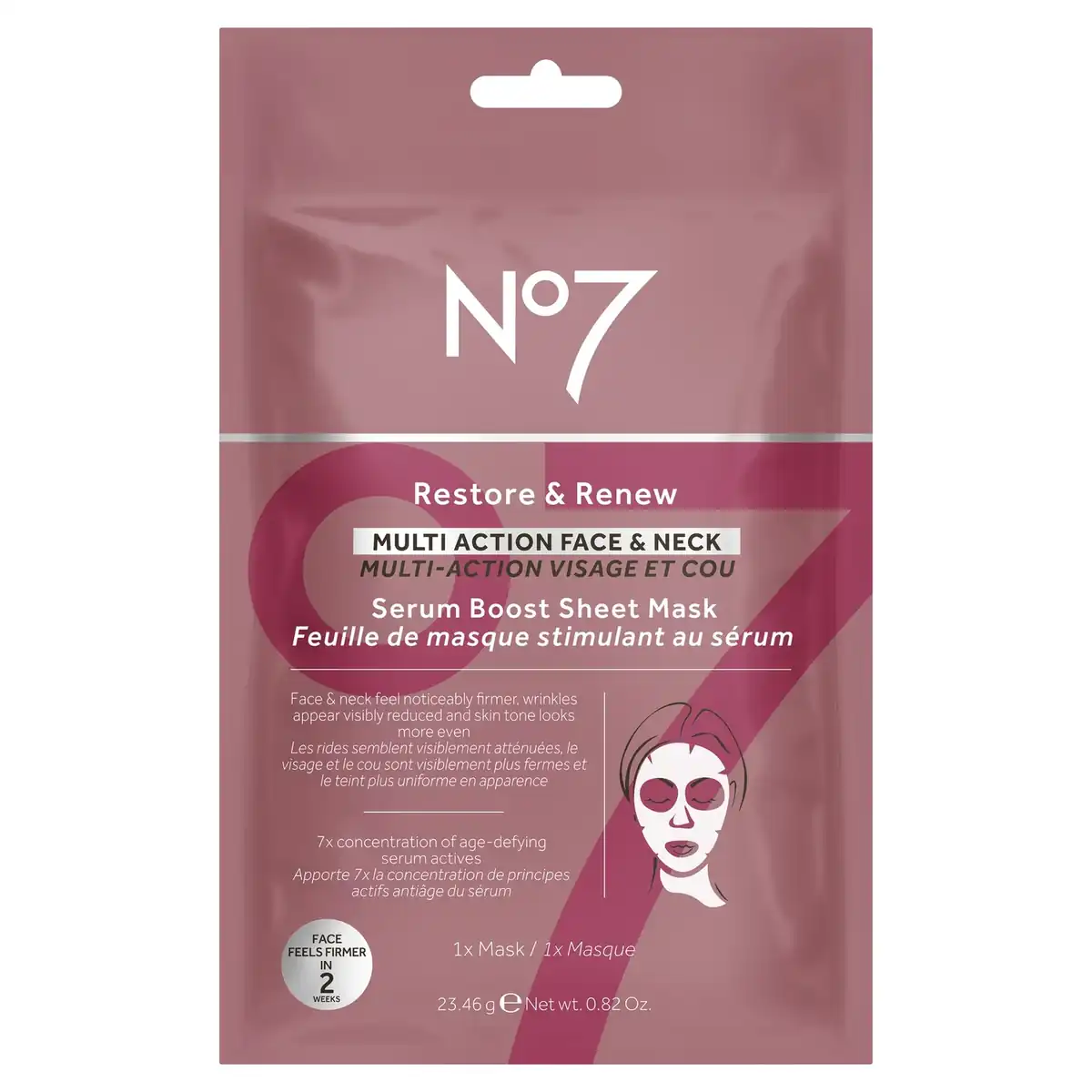 Restore & Renew FACE & NECK MULTI ACTION Serum Boost Sheet Mask